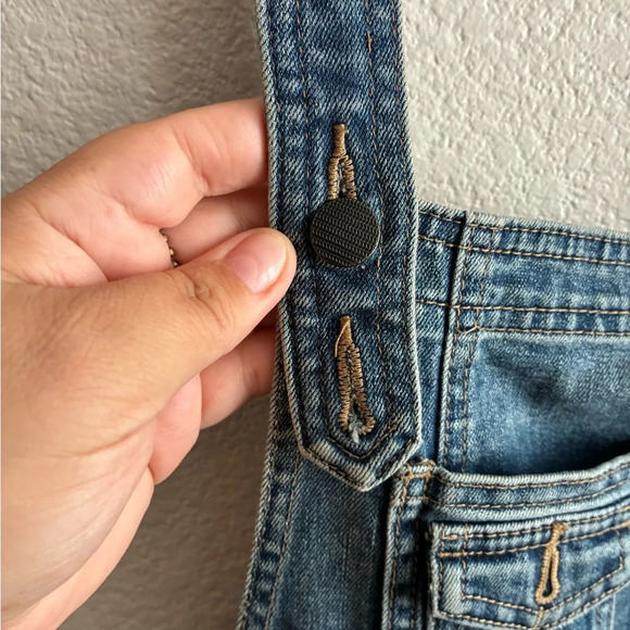 Free People Brady Medium Light Wash Denim Suspender Overalls 27 - Picture 7 of 16